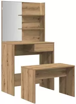 vidaXL Schminktisch-Set Artisan-Eiche Holzwerkstoff (3329190)