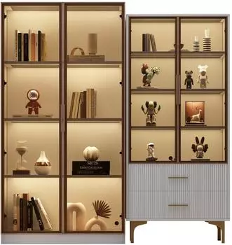 OKWISH Sideboard mit verstellbaren Regalen, goldene Griffe, Holz+Schwarz, 120x38x76cm