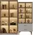 OKWISH Sideboard mit verstellbaren Regalen, goldene Griffe, Holz+Schwarz, 120x38x76cm