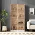 OKWISH Sideboard mit verstellbaren Regalen, goldene Griffe, Holz+Schwarz, 120x38x76cm