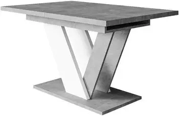 Mirjan24 Dubai Esstisch ausziehbar, Beton Optik, rechteckig (120x76x80cm)