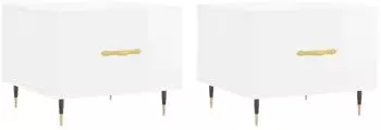 vidaXL Couchtisch 2er-Set, hochglanz-weiß, 50x50x40cm, Holzwerkstoff (829353)