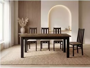 WFL GROUP Lindberg Esstisch ausziehbar, Eiche Braun Rustikal, 120–160cm (800001349287)
