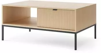 Selsey Vellore Couchtisch mit Schublade, Holzoptik Eiche, Stahlgestell, 104x68cm