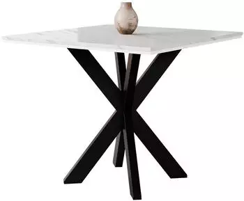 Mirjan24 Paro Esstisch quadratisch Marmor Optik, Metall, 90x74x90cm