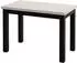 WFL GROUP Arden Esstisch rechteckig 100x60cm, grau-beige, schwarze Massivholzbeine (800001307090)