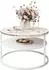 Lookway Coreil runder Couchtisch mit Ablage, Holzwerkstoff, weiß / Carrara Marmor, 70x49x70cm (800001751747)