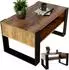 CraftPAK Couchtisch mit Ablagefläche, Holzwerkstoff, nussbaumfarben/schwarz, 92x53,6x45cm