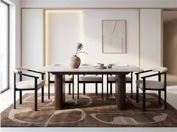 WFL GROUP Riven ausziehbarer Esstisch, rechteckig, Marmor Weiß, 180–280x90cm (800001751743)