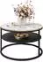 Lookway Coreil runder Couchtisch mit Ablage, schwarz/Carrara Marmor, 70x49x70cm (800001751749)