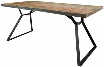 Massivmoebel24 INDUSTRIAL Esstisch Altholz 180x90x76cm mehrfarbig lackiert (09-108-811-0013)