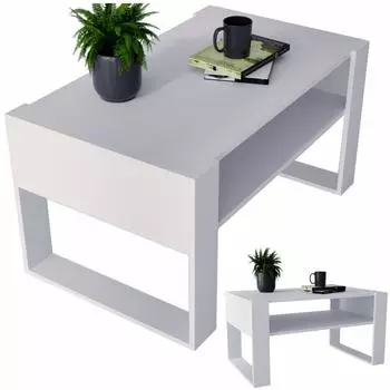 CraftPAK Couchtisch rechteckig, Holzwerkstoff, wei&szlig;, 92x45x53,6cm