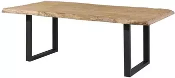 Massivmoebel24 Freeform 5 Baumkantentisch Mango 240x100x77cm beige / U-Beine anthrazit (09-114-844-4206)