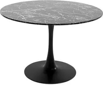 KARE Schickeria Esstisch rund, Marmor-Optik schwarz, Ø110cm (87056)