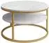 Lookway Ciri Slim Levanto Couchtisch mit Regal, rund, goldfarben, 60x42cm (800001175634)