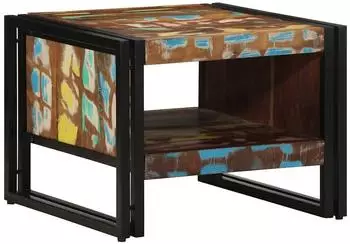 vidaXL Couchtisch mehrfarbig 50x50x38cm Altholz Massivholz (4102714)