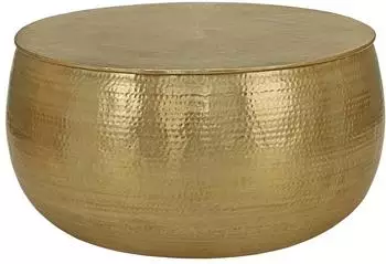 WOMO-DESIGN Durban Couchtisch rund, Aluminium, gold, Hammerschlag-Optik (490000194)