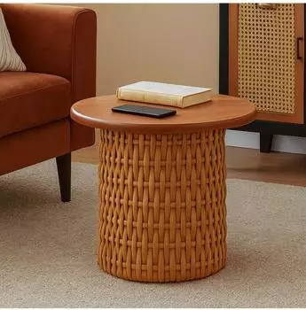 MCW Beistelltisch P15, Mahagoniholz Rattan, rund &Oslash;44cm (100084)