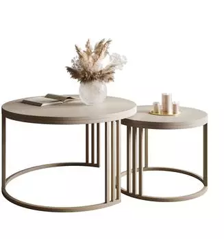 Lookway Lori 2in1 runder Couchtisch, Holzwerkstoff, kaschmir matt, ⌀70/50cm (800001753509)