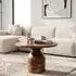 Finebuy Couchtisch Mangoholz, rund 60cm, Säulenfuß (FB117168)