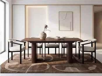 WFL GROUP Riven ausziehbarer Esstisch, rechteckig, Walnuss braun, 200&ndash;300x90cm (800001751712)