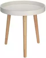 Holz Beistelltisch 40 X 39 Cm - Wei&szlig; - Couchtisch Mit Beinen Aus Massivholz - Sofa