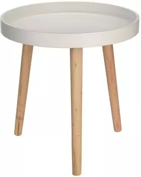 Spetebo Beistelltisch rund, Holz, wei&szlig;, &Oslash; 39cm (31661)