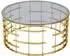 SalesFever Couchtisch Glas/Metall, rund Ø90cm, gold/grau (371503)