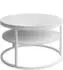 Lookway Ciri Slim Levanto Couchtisch rund mit Ablage, weiß, 60x42x60cm (800001175636)