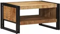 vidaXL Couchtisch 70x50x38 cm Raues Massivholz Mango