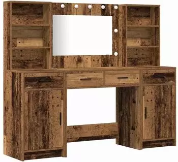 vidaXL Dressing table with LED + 3 drawers 3334288