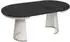 Beautysofa Lumi runder ausziehbarer Esstisch Ø100–180cm, kaschmir/schwarz