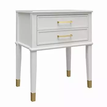 Mid.you Westerleigh Beistelltisch 2 Schubladen, wei&szlig;, MDF (3619013COM)