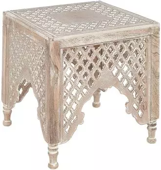 Beliani Beistelltisch Kadma Mangoholz hellbraun quadratisch 40x40x40cm