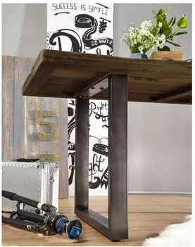Massivmoebel24 Railway Esstisch Mango 200x100x76cm braun lackiert (09-110-772-3007)