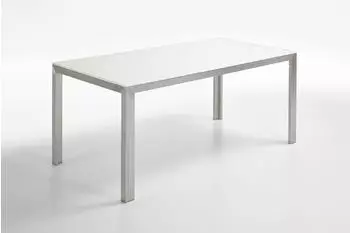 Niehoff Avatar Glastisch rechteckig 180x90cm, wei&szlig;/Metall
