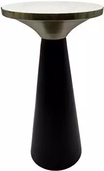 Wohnling Beistelltisch rund Marmor & Aluminium, schwarz, &Oslash;28cm (WL7.492)