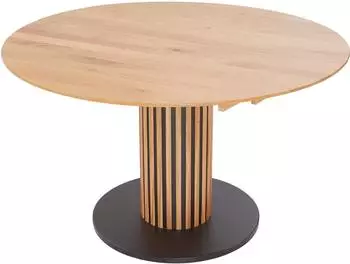Niehoff Circus runder Ausziehtisch, Charakter-Eiche massiv, 115cm
