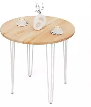 LAMO Manufaktur Runder Esstisch Ø80cm, 28mm, natur/elfenbein