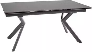 Feldmann-Wohnen Orton Ceramic Esstisch ausziehbar, Keramik, schwarz Marmor matt, 160-240x90x75cm