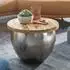 Finebuy Couchtisch FB24276 rund, Mango Massivholz/Metall, Ø60cm, mit Stauraum (FB24276)