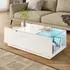 Stilvora Couchtisch mit LED-Beleuchtung, 2 Schubladen, weiß Hochglanz, 105x50x35cm (QTEV46AUXIS12)