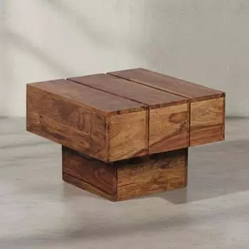 KADIMA DESIGN Saar Beistelltisch Sheesham Massivholz, 44x44x30cm