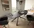 DeLife Edge Boot Esstisch 180-220x100cm Keramik Laminam® Nero Greco, Kreuzgestell Edelstahl Graphit (44879)