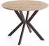 WFL GROUP Valio runder Ausziehtisch, Eiche Wotan, braune Metallbeine, 90-130cm (800001844710)