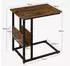 Woltu C-förmiger Beistelltisch, Holz und Metall, rustikales Braun (W0ATT0922)
