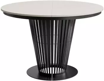 Mirjan24 Elantra 120 ausziehbarer runder Esstisch, Stahl, schwarz/Cashmere