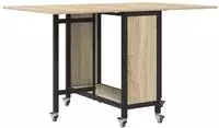 vidaXL Faltbarer Esstisch mit Rollen 130 x 80 x 76,5 cm Stahl PB