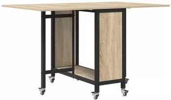 vidaXL Klappbarer Esstisch mit Rollen, Holzwerkstoff, 130x80x76,5cm (8006044)