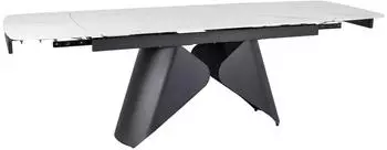 Feldmann-Wohnen Armando Ceramic Esstisch ausziehbar, Marmor Optik weiß/schwarz, 160-240x90x76cm
